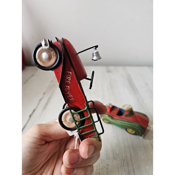 Fire flyer Red Rover metal car fire truck ornament set Xmas tree - Picture 5 of 11